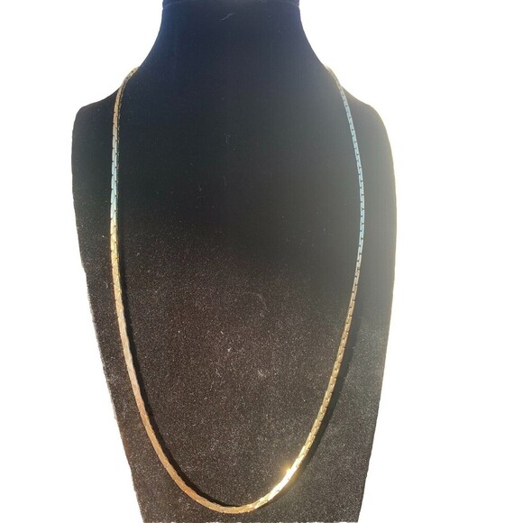 Korea Jewelry - Women’s Snake Chain Gold Plated Necklace Retro Signed KOREA